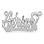 14k White Gold Satin Diamond-cut Underlined Name Plate