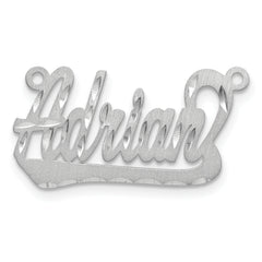 10k White Gold Satin Diamond-cut Underlined Name Plate