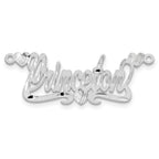 14k White Gold Satin Diamond-cut Hearts Name Plate