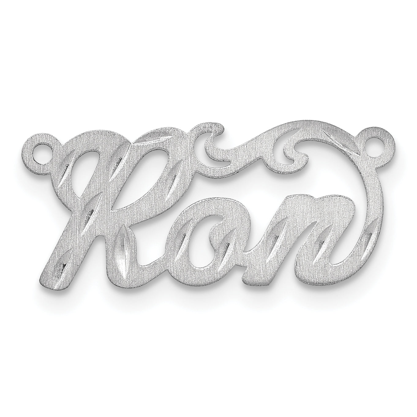 Sterling Silver/Rhodium-plated Satin Diamond-cut Name Plate Secondary image