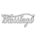 10k White Gold Satin Diamond-cut Name Plate