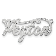 10k White Gold Satin Diamond-cut Name Plate