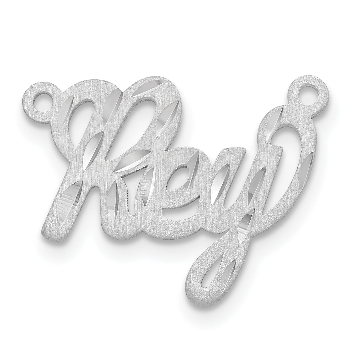14k White Gold Satin Diamond-cut Name Plate Secondary image