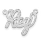 14k White Gold Satin Diamond-cut Name Plate