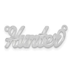14k White Gold Satin Diamond-cut Name Plate
