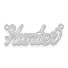 10k White Gold Satin Diamond-cut Name Plate