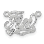 10k White Gold Satin Diamond-cut Heart Name Plate