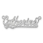14k White Gold Satin Diamond-cut Heart Name Plate