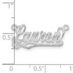 14k White Gold Satin Diamond-cut Heart Name Plate