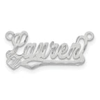 14k White Gold Satin Diamond-cut Heart Name Plate