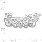SS/Rhodium-plated 3D Diamond-cut Heart Name Plate
