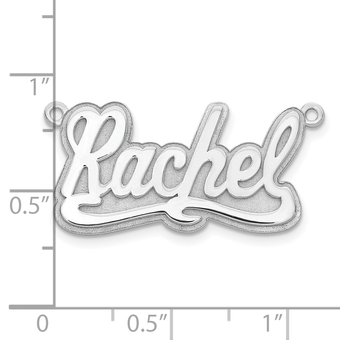 14k White Gold 3D Polished Name Plate Secondary image