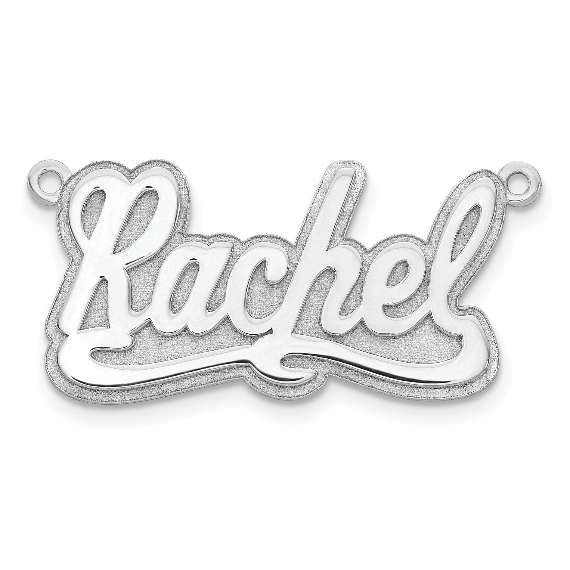 14k White Gold 3D Polished Name Plate