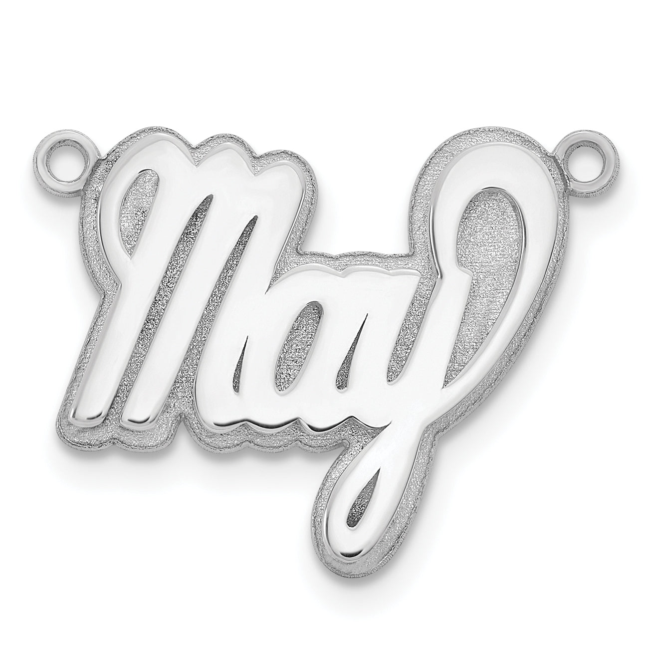 14k White Gold 3D Polished Name Plate
