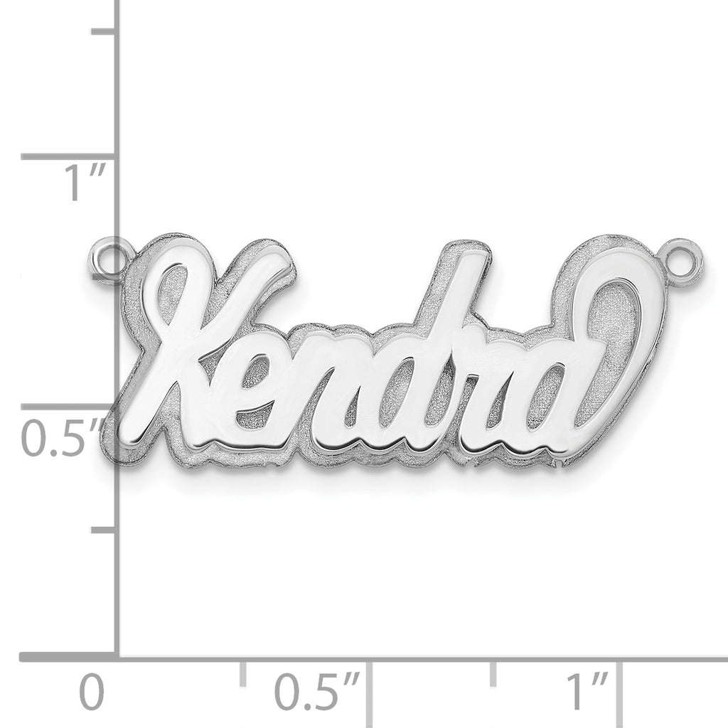 10k White Gold 3D Polished Name Plate