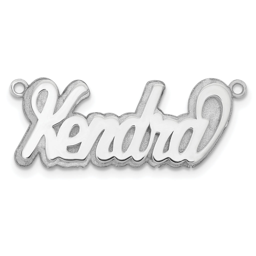 10k White Gold 3D Polished Name Plate