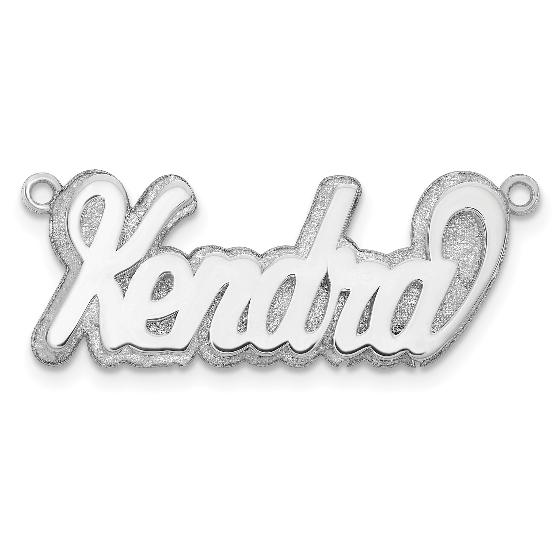 Sterling Silver/Rhodium-plated 3D Polished Name Plate Main image