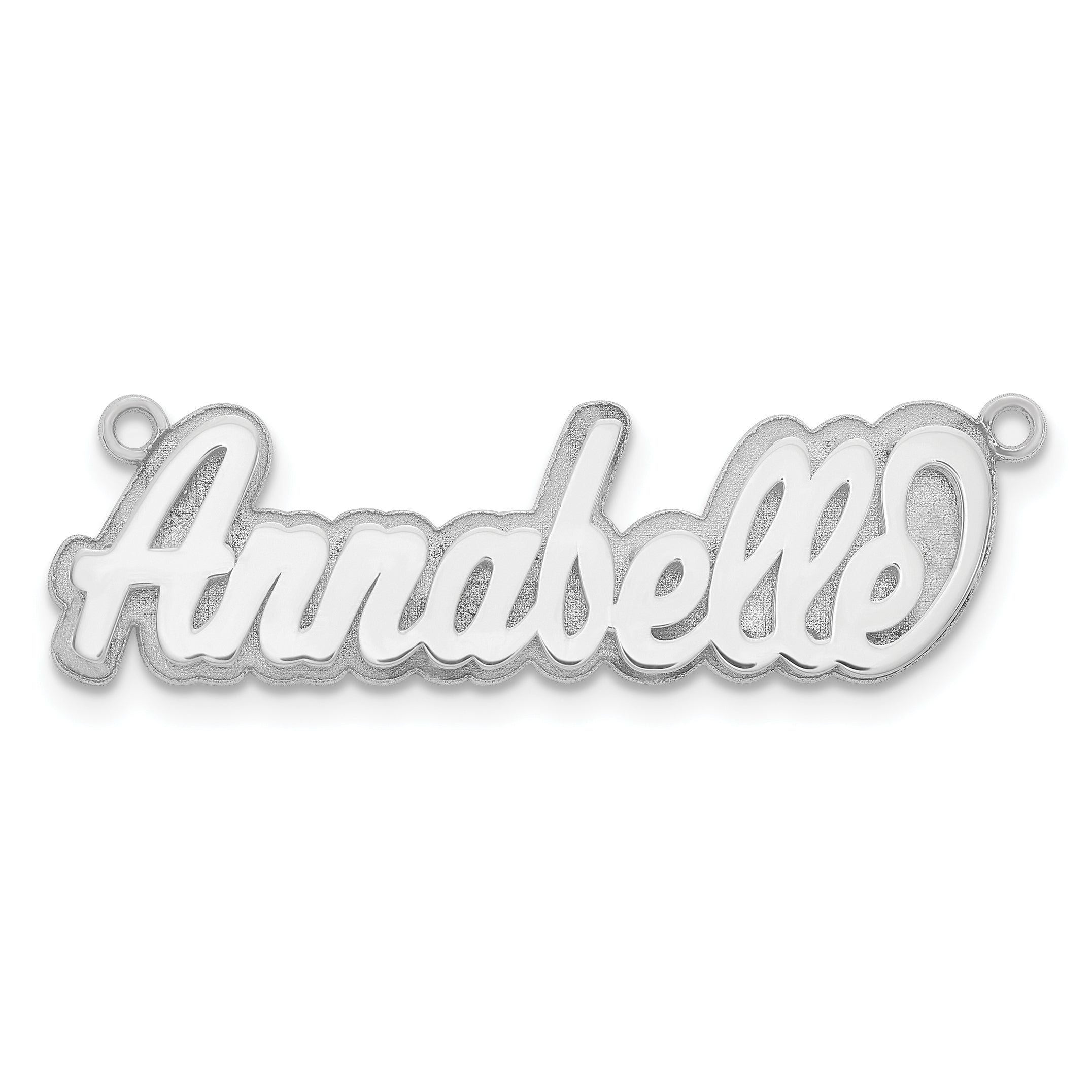 Sterling Silver/Rhodium-plated 3D Polished Name Plate