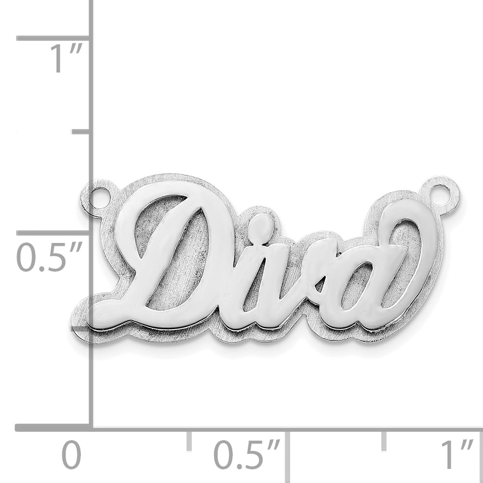 10k White Gold Polished 3D Name Plate