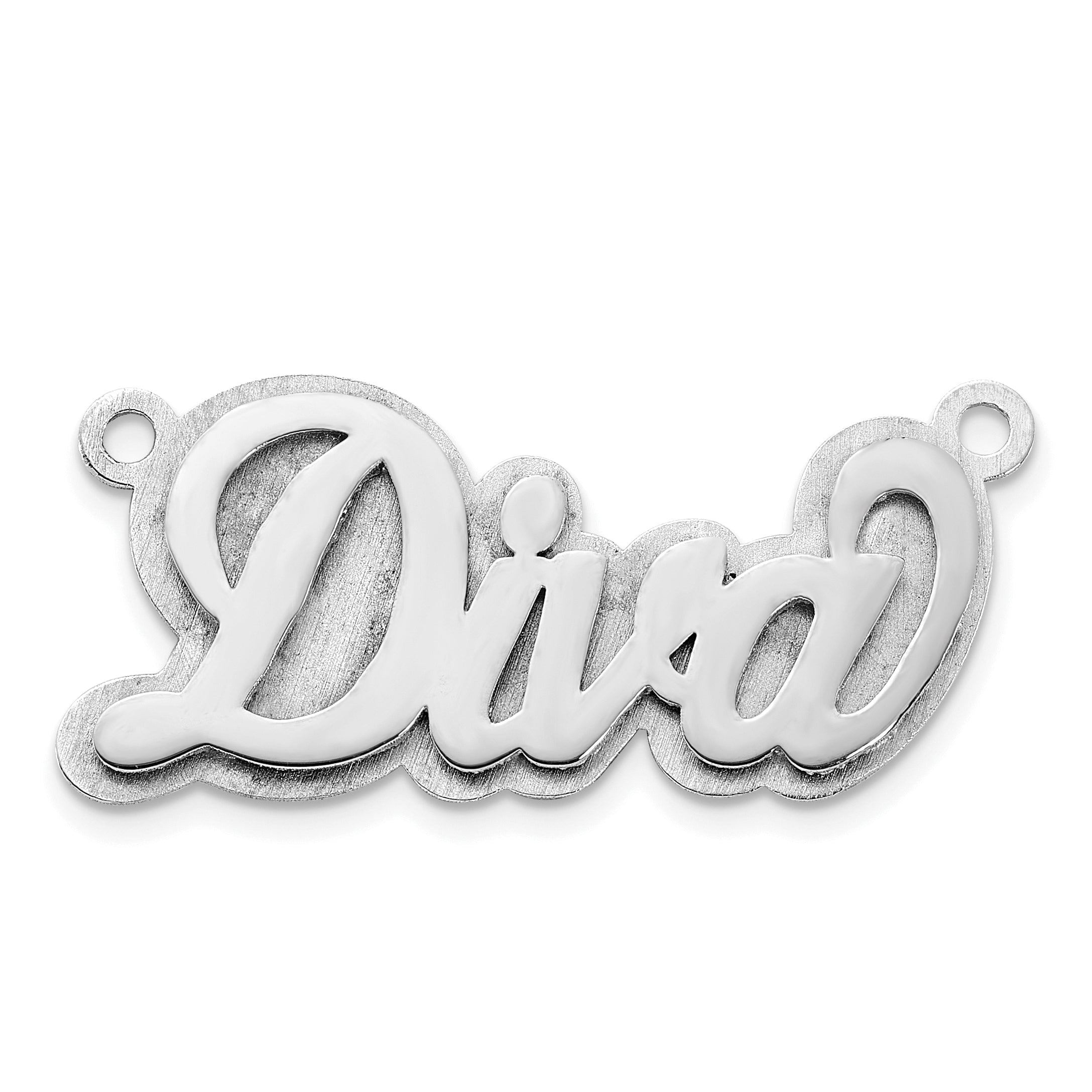10k White Gold Polished 3D Name Plate Main image