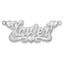 SS/Rhodium-plated 3D Satin Diamond-cut Hearts Name Plate