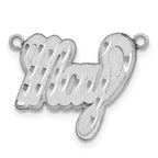 Sterling Silver/Rhodium-plated 3D Satin Diamond-cut Name Plate