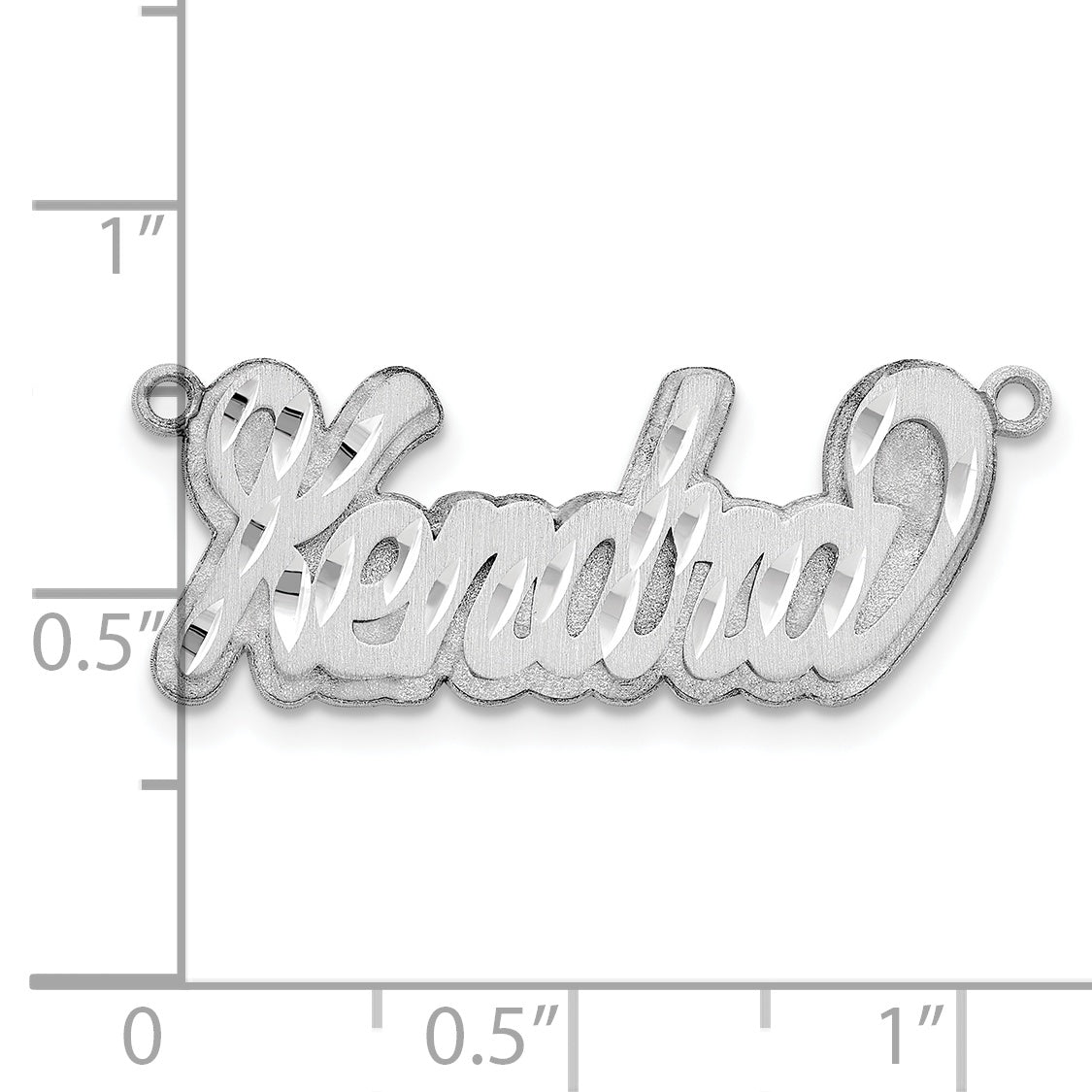 10k White Gold 3D Satin Diamond-cut Name Plate