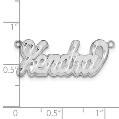14k White Gold 3D Satin Diamond-cut Name Plate