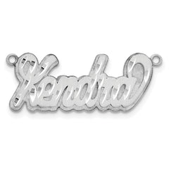 14k White Gold 3D Satin Diamond-cut Name Plate