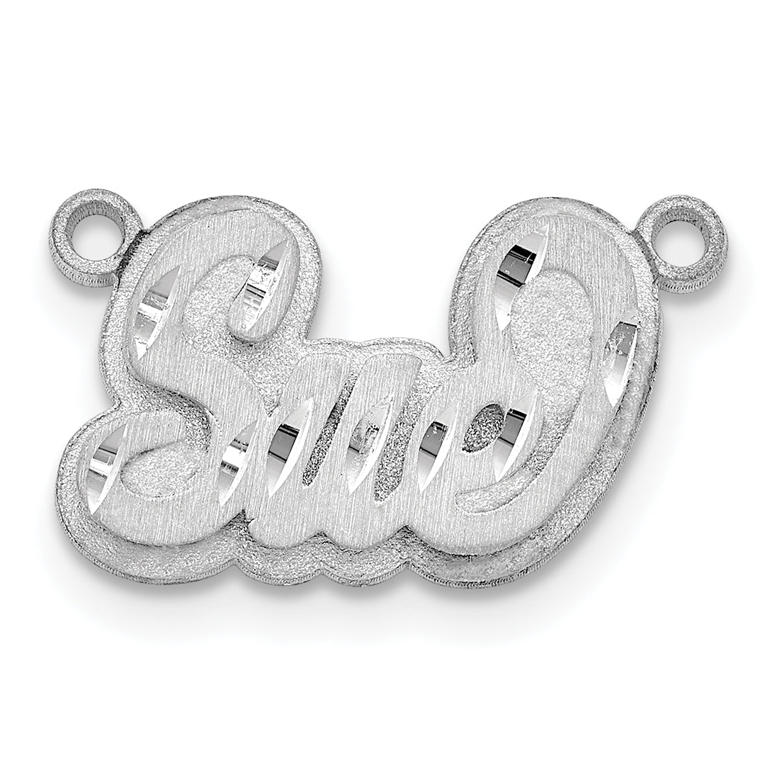 SS/Rhodium-plated 3D Satin Diamond-cut Name Plate Secondary image