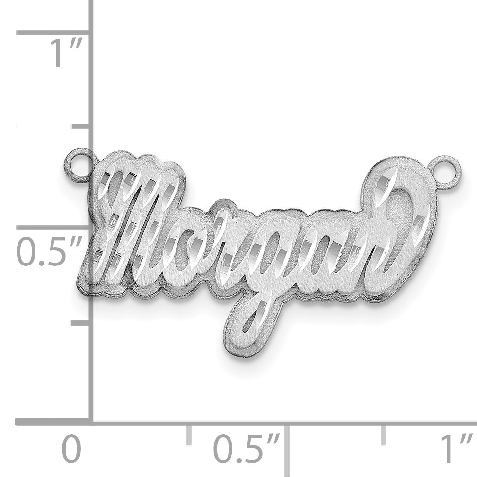 14k White Gold 3D Satin Diamond-cut Name Plate