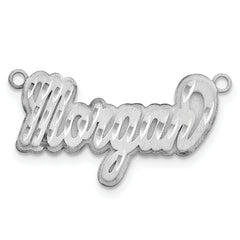 14k White Gold 3D Satin Diamond-cut Name Plate