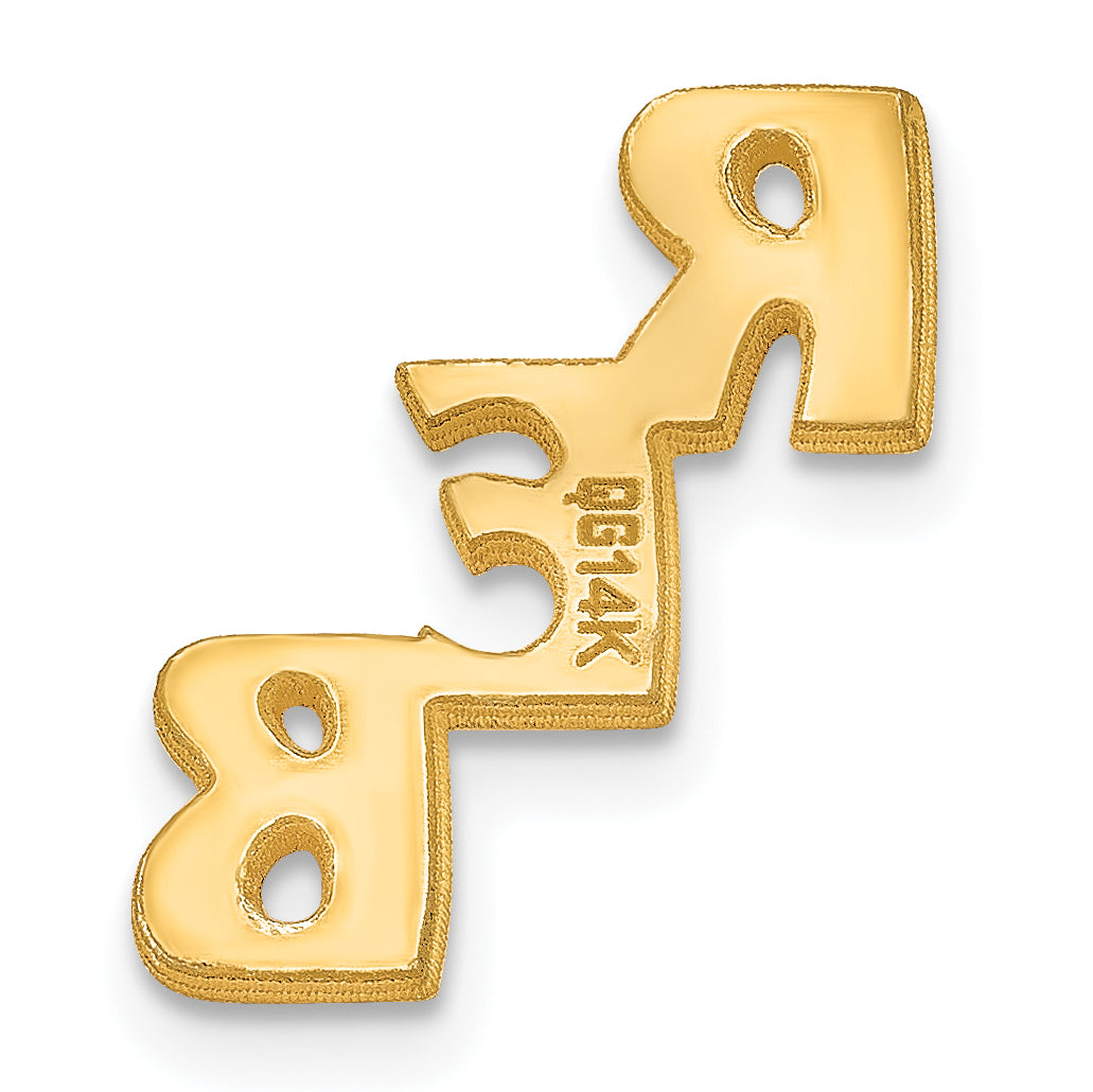 14k Yellow Gold Small cut-out Monogram Tie Tac