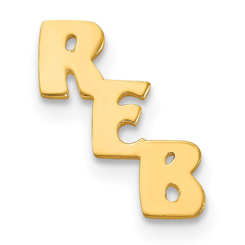 14k Yellow Gold Small cut-out Monogram Tie Tac Main image