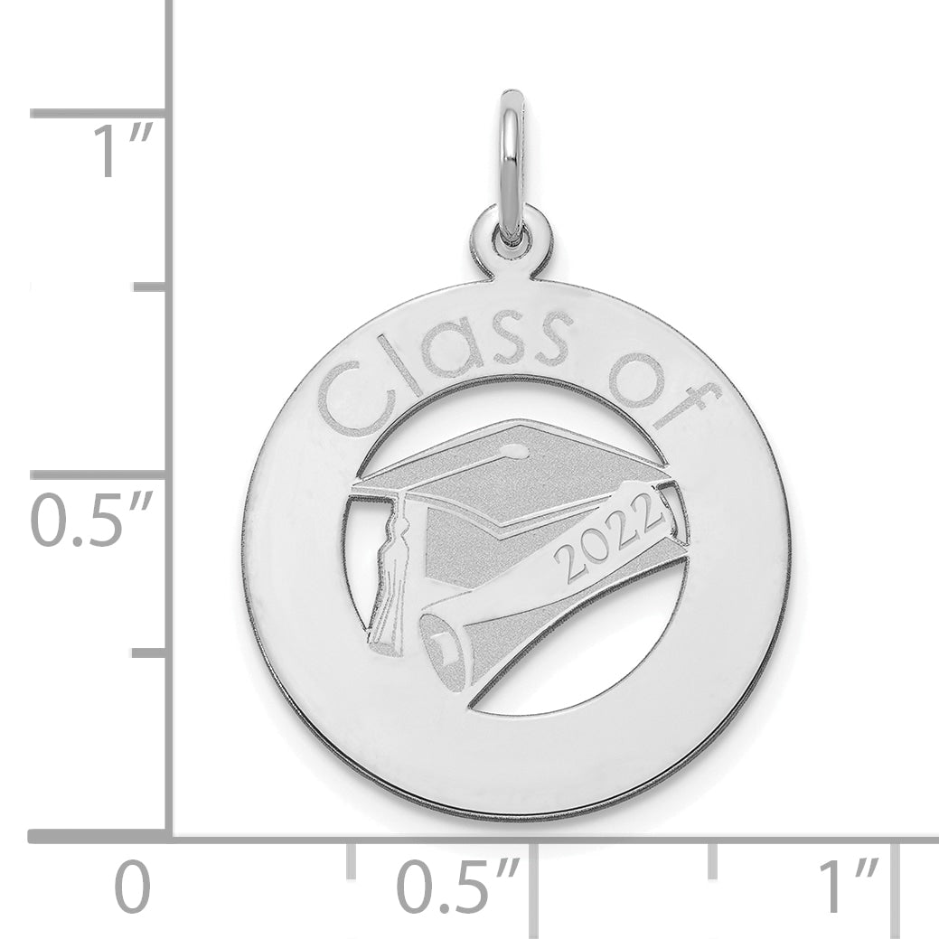 14k White Gold Personalized Graduation Charm Secondary image