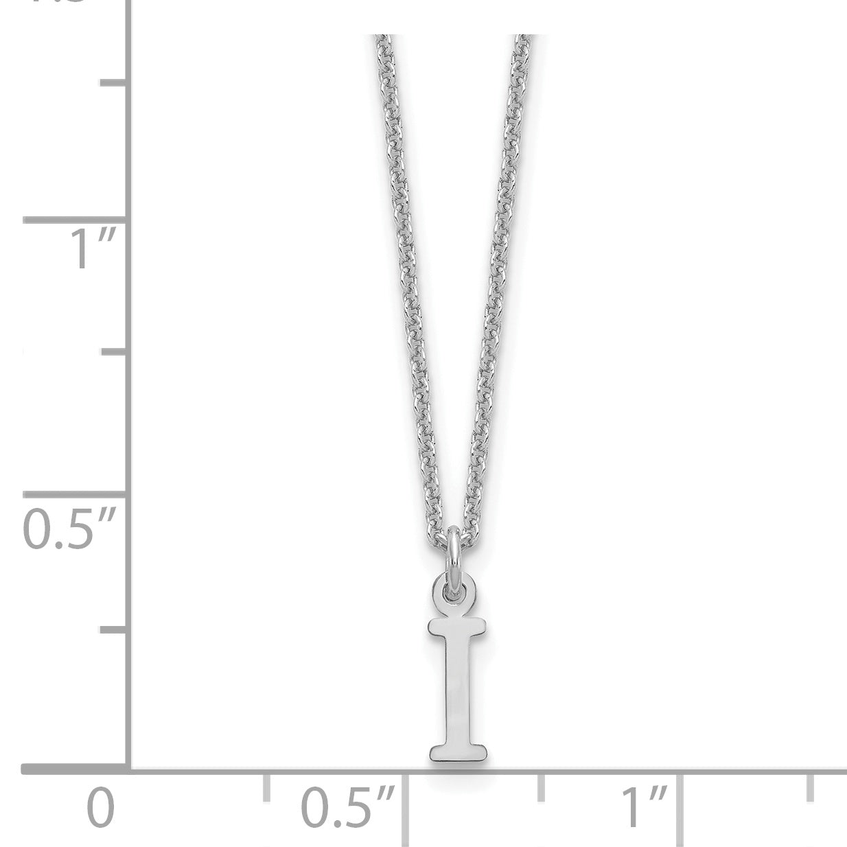 10KW Cutout Letter I Initial Necklace