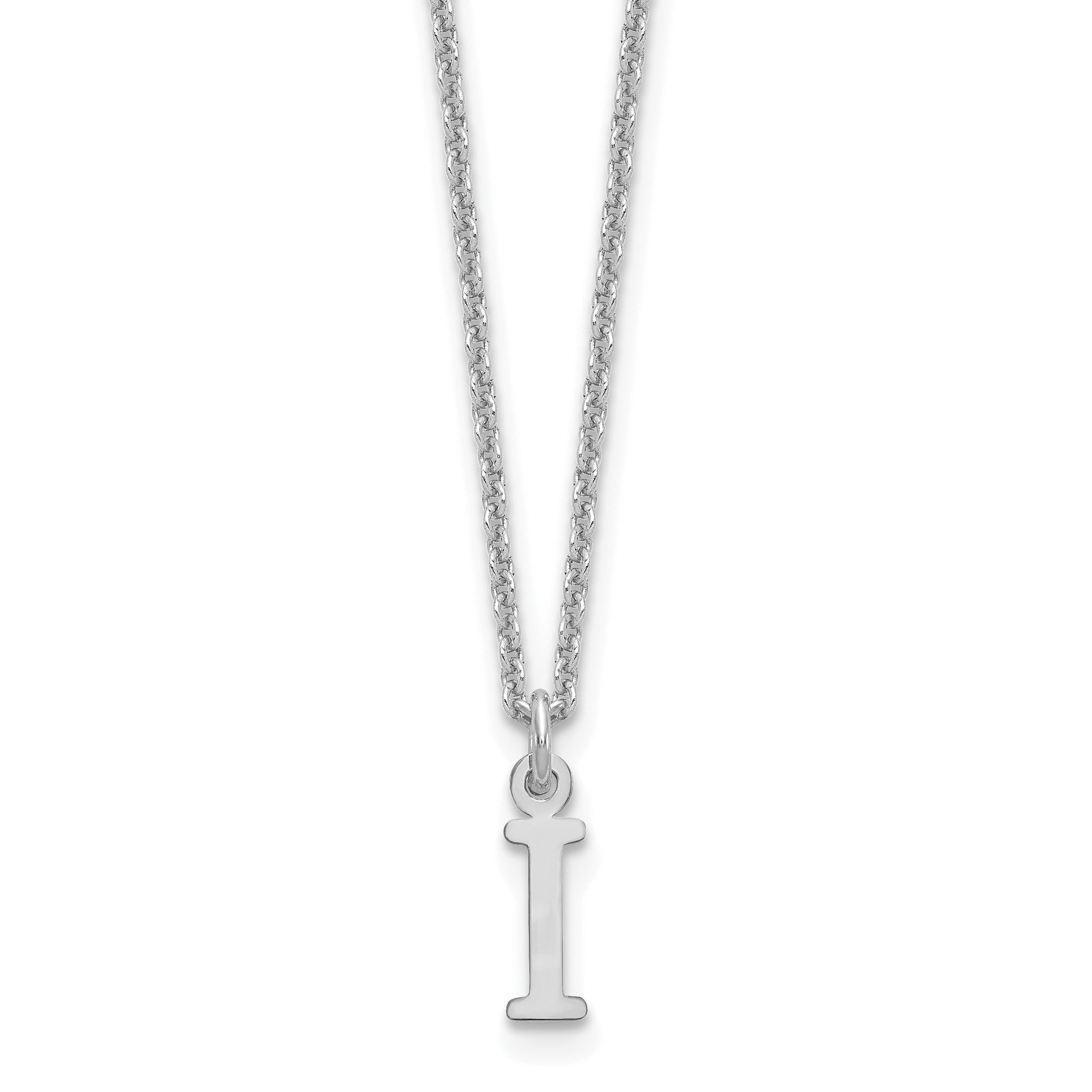 10KW Cutout Letter I Initial Necklace