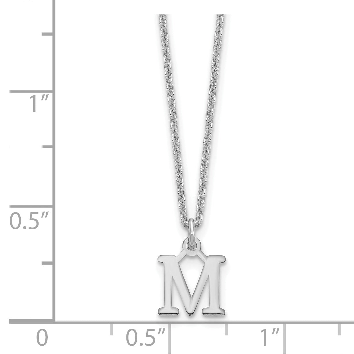 10KW Cutout Letter M Initial Necklace Secondary image