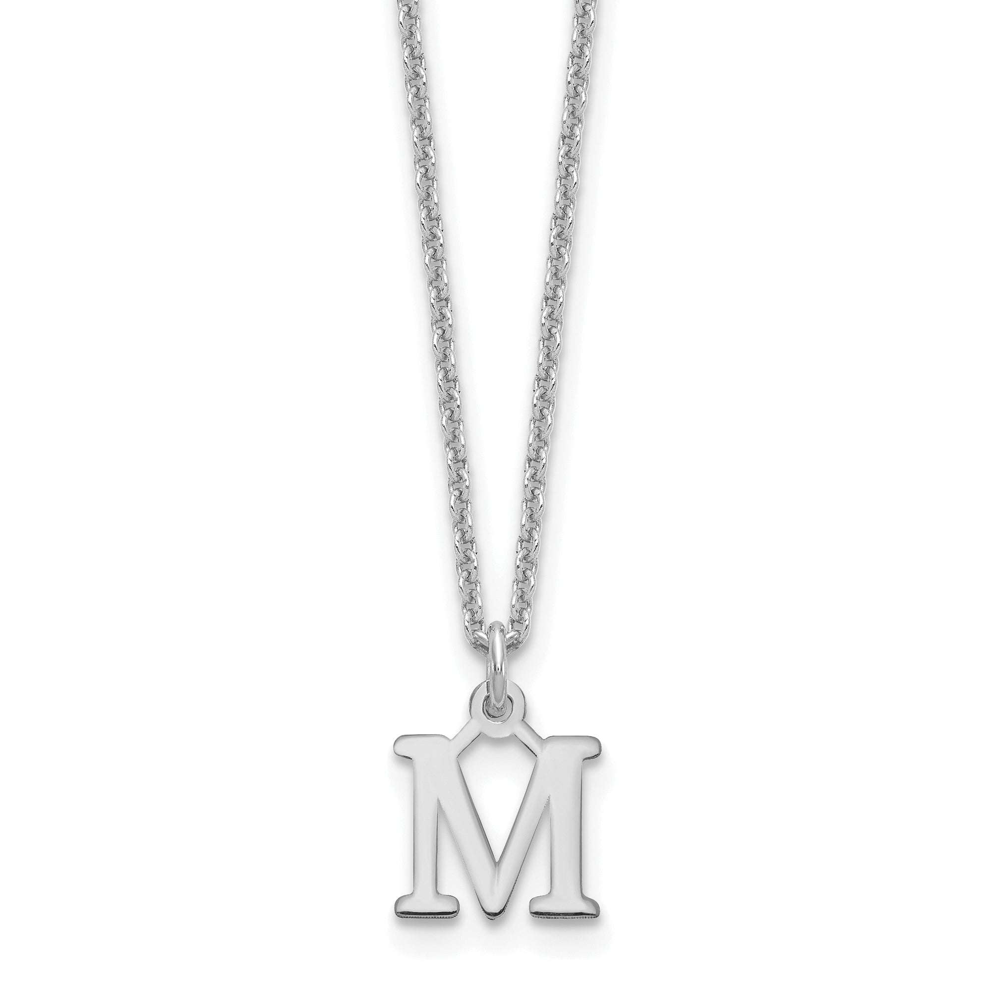 10KW Cutout Letter M Initial Necklace Main image