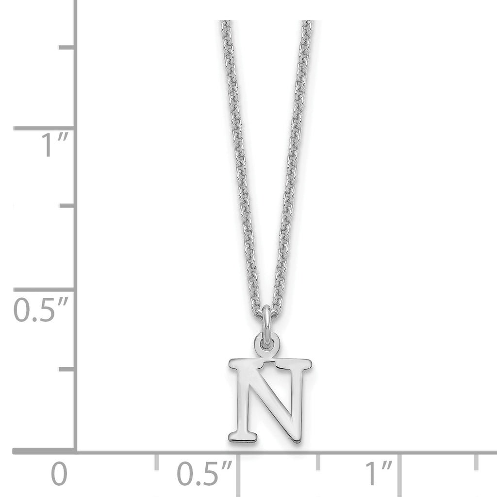 10KW Cutout Letter N Initial Necklace