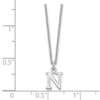 10KW Cutout Letter N Initial Necklace