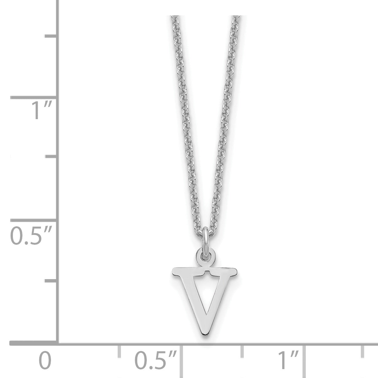 10KW Cutout Letter V Initial Necklace