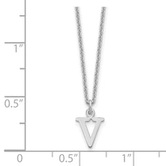 10KW Cutout Letter V Initial Necklace