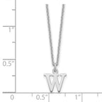 10KW Cutout Letter W Initial Necklace