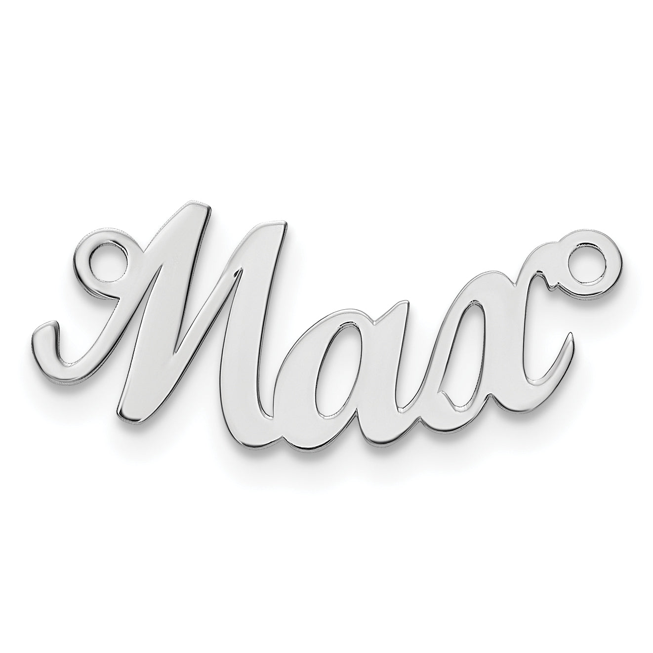 Sterling Silver/Rhodium-plated Curved Name Plate Secondary image