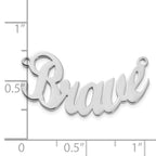 Sterling Silver/Rhodium-plated Curved Name Plate