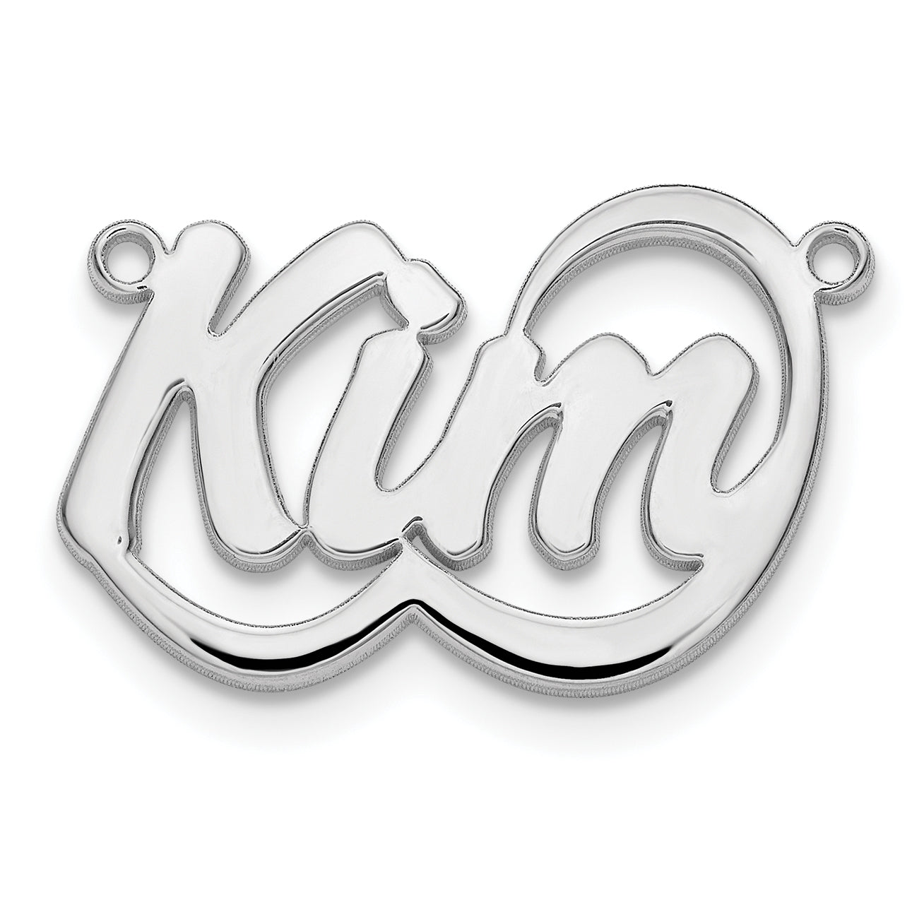 14k White gold Swoop Name Plate Secondary image