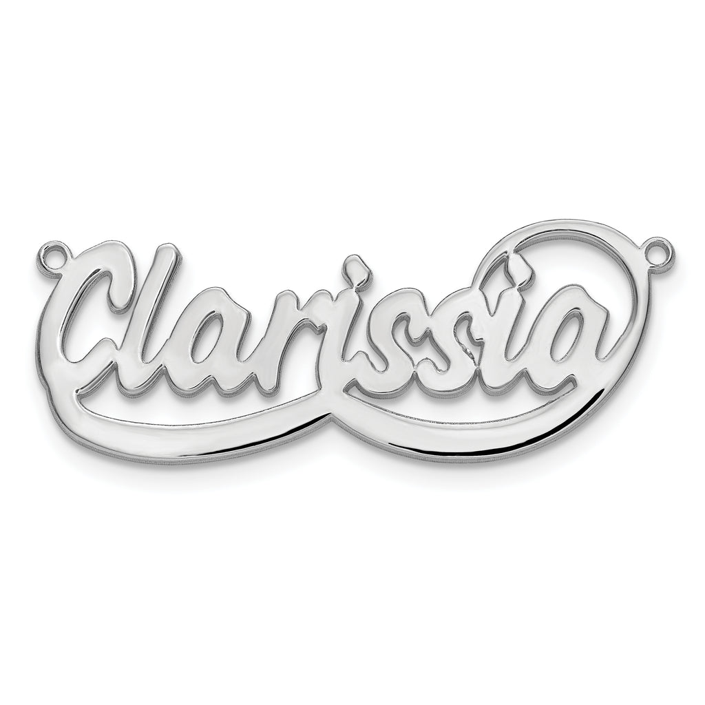 10k White Gold Swoop Name Plate