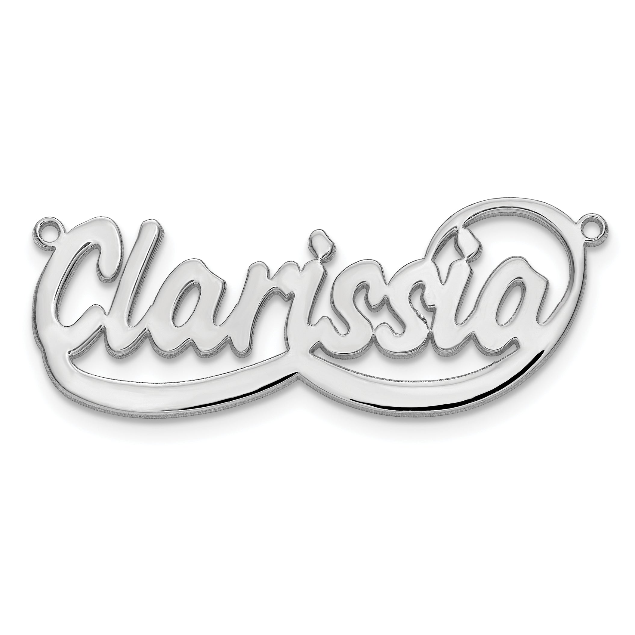 14k White gold Swoop Name Plate