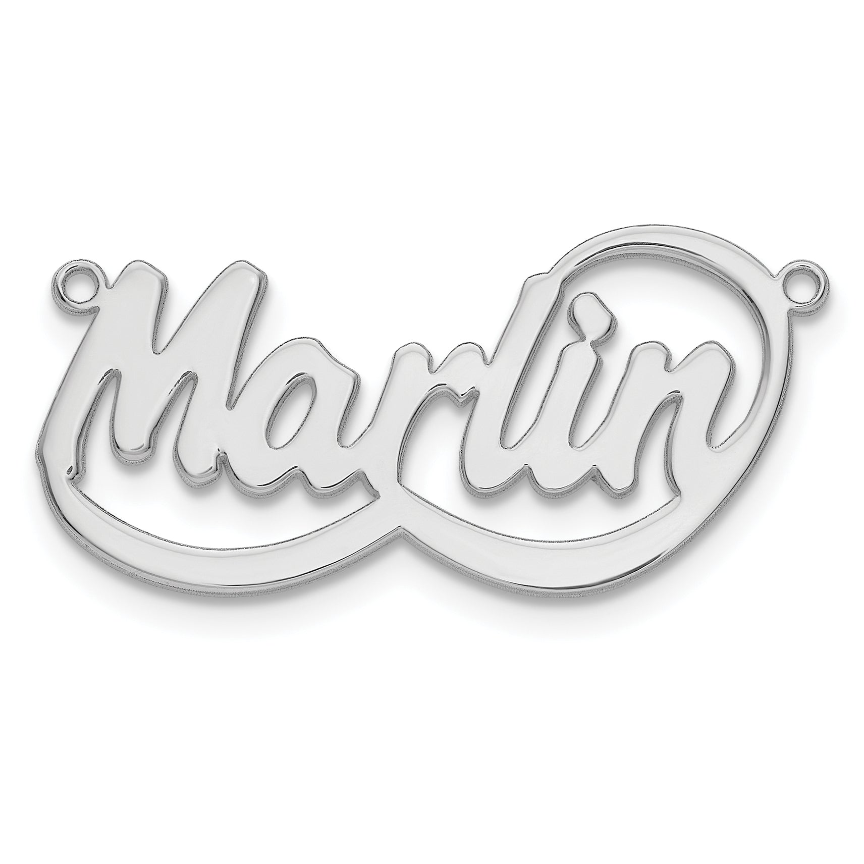 10k White Gold Swoop Name Plate